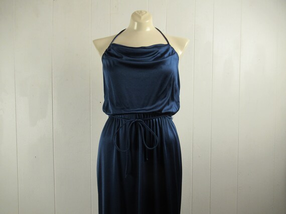 Vintage dress, 1970s dress, Disco dress, blue dres