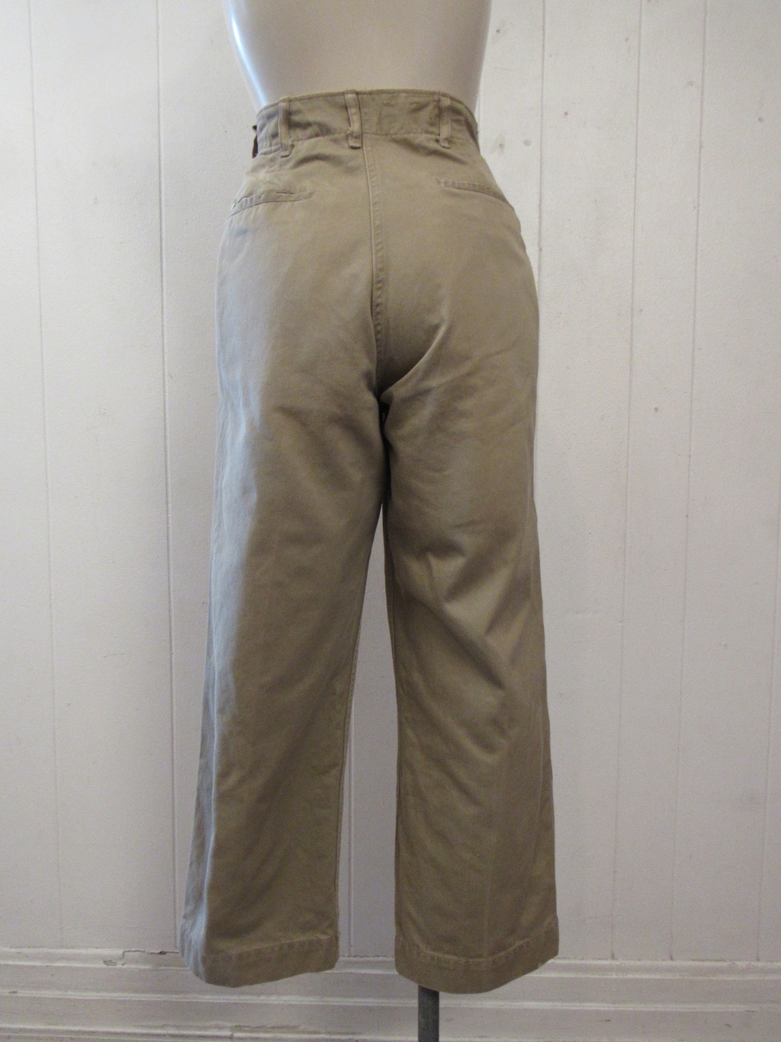 Vintage pants high waisted pants khaki cotton pants Army Etsy