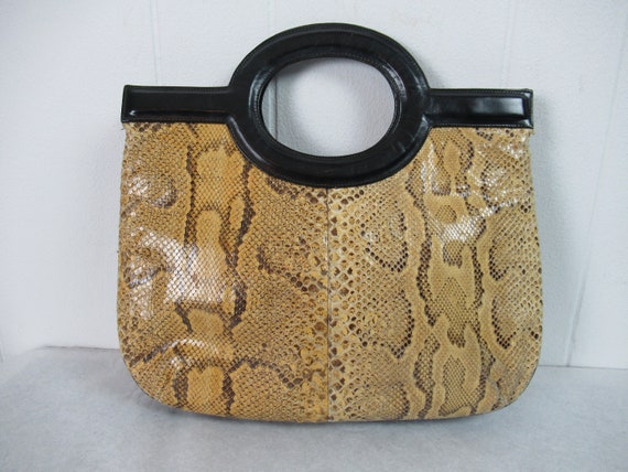 Vintage purse, python purse, snakeskin purse, rep… - image 3
