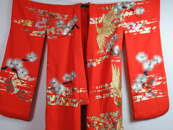 Vintage kimono, wedding kimono, silver and gold, … - image 1