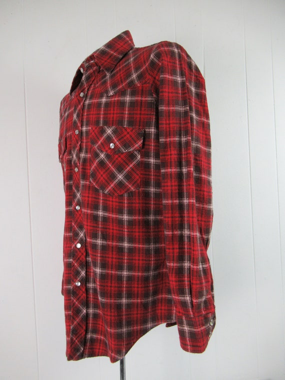 Vintage shirt, 1970s shirt, flannel shirt, cotton… - image 3