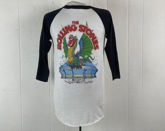 Vintage T Shirt, Size XL, the Rolling Stones Jersey, 1980s T Shirt