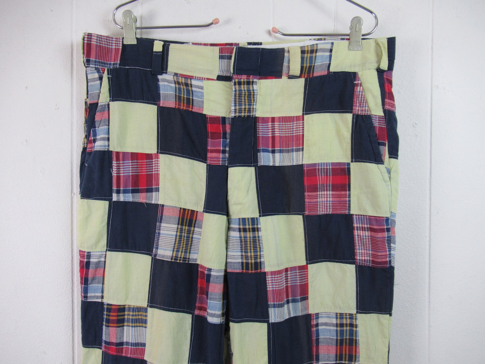 Vintage Pants Madras Plaid Pants 1970s Pants Patchwork - Etsy UK