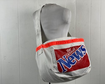 Vintage Newspaper Bag, Newsboy Bag, 1970s Newspaper Bag, Shoulder