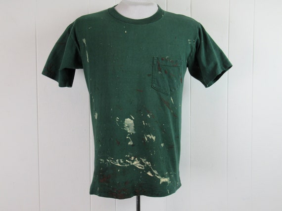 Vintage t shirt, painter's t shirt, pocket t shir… - image 1