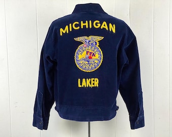 70s FFA Blue Corduroy Jacket - Etsy