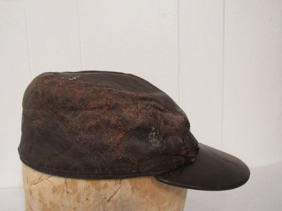 Vintage hat, Lee hat, 1950s hat, leather hat, hun… - image 5