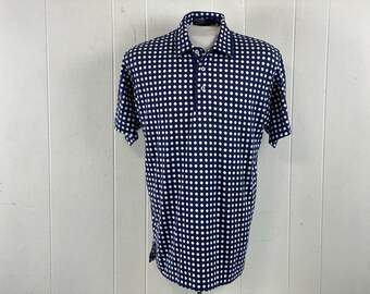 Vintage Polo, size medium, Ralph Lauren shirt, Polka Dot shirt, Polo Ralph Lauren, golf shirt, navy blue polo shirt, vintage clothing