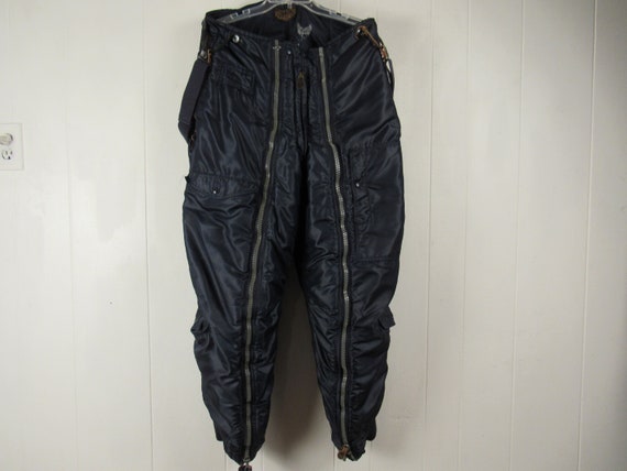 Vintage flight pants, insulated pants, suspender p