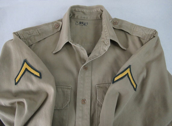 Vintage shirt, military shirt, 1940s shirt, Army … - image 4