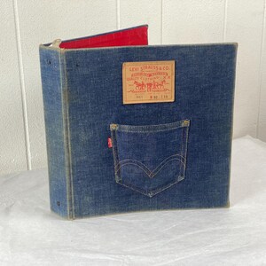 1960’s LEVI'S  ”S TYPE” DENIM BINDER Vintage Denim LEVIS 501 Folder Binder Red Tag Big E Pocket
