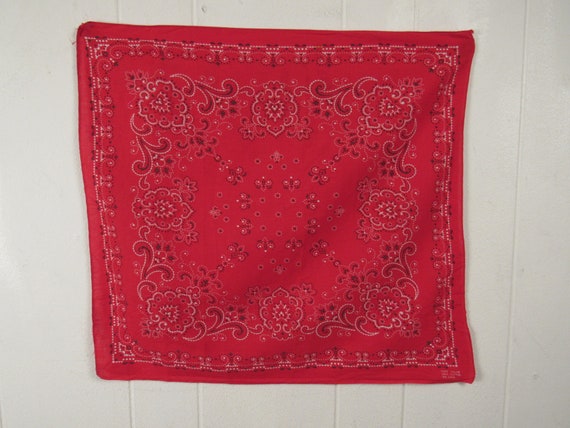 Vintage bandana, red bandana, 1960s bandana, weste