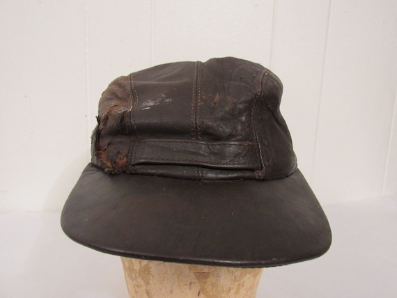 Vintage hat, Lee hat, 1950s hat, leather hat, hun… - image 7