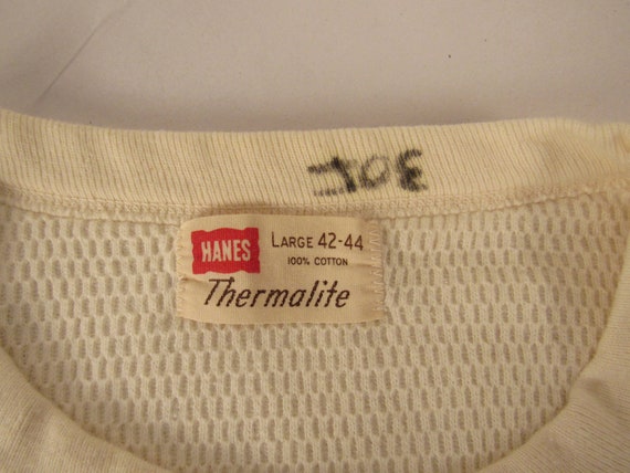 Vintage shirt, 1950s shirt, thermal shirt, cotton… - image 5