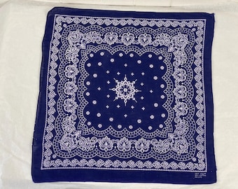 Vintage Bandana, Bandana 1960er Jahre, Bandana blau, Fast Color Bandana, Vintage Kleidung, Vintage Arbeitskleidung, Vintage Western Kleidung, 45 cm x 45 cm