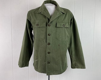 Vintage jacket, Army jacket, 1940s jacket, HBT jacket, U.S. Army shirt, military jacket, HBT shirt, vintage clothing, size medium