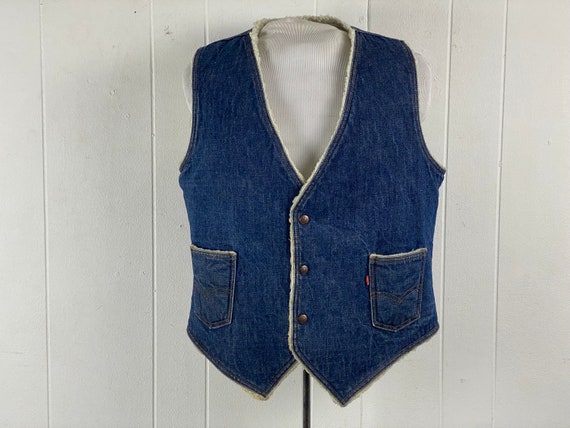 Vintage denim vest, size large, vintage Levi's ve… - image 1