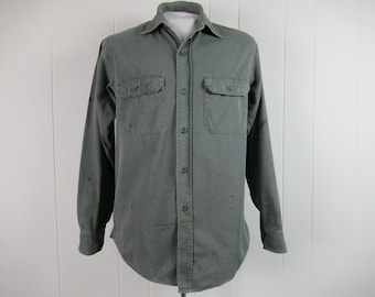 Vintage shirt, 1950s shirt, painter's shirt, work shirt, Big Mac shirt, distressed shirt, vintage workwear, vintage clothing, size medium