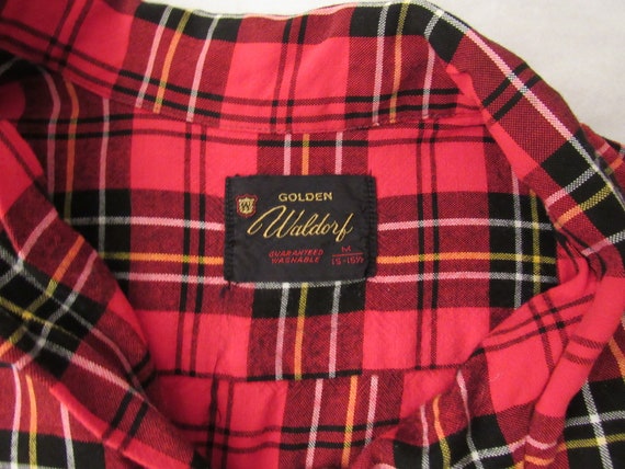 Vintage shirt, 1950s shirt, Rayon shirt, plaid sh… - image 7