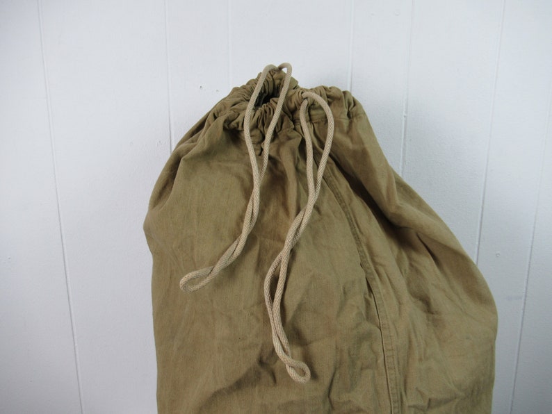 Vintage bag, 1920s bag, khaki bag, U.S. Army bag, vintage duffel bag, military bag, vintage tote, vintage luggage image 5