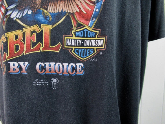 Vintage t shirt, 3D Emblem, Harley t shirt, Rat F… - image 3