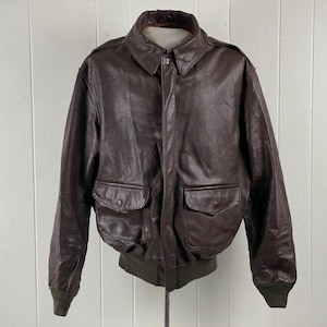 80’s Lamb Leather flight blouson vintage Vintage Leather A2 Flight Jacket 1980s Willis & Geiger NY