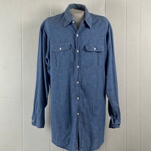 Vintage shirt, size XXL XT, 1980s shirt, chambray shirt, work shirt, vintage workwear, Big Mac work shirt, vintage clothing