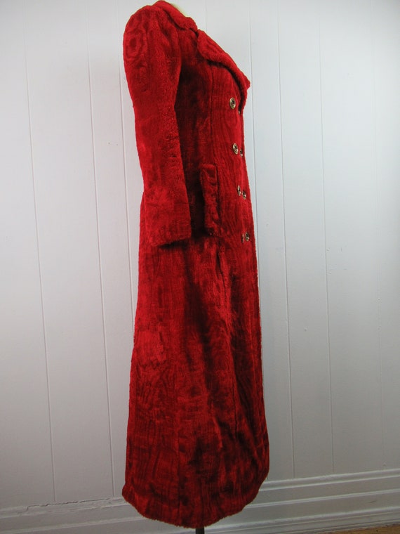 Vintage coat, red coat, women's coat, long coat, … - image 4