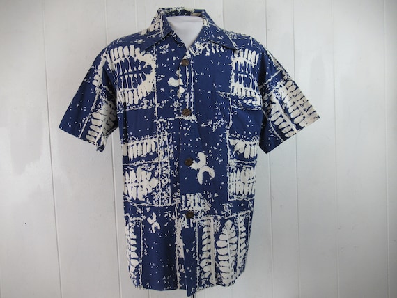 Vintage Shirt, Hawaiian Shirt, 1960s Shirt, Abstract Shirt, 1960s  