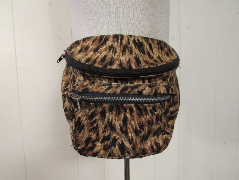 size large animal print fanny pack Vintage fanny pack vintage clothing leopard print fanny pack