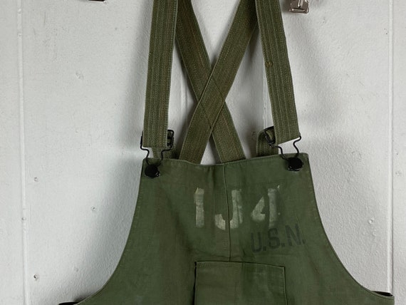 Vintage overalls, size medium, U.S.N. overalls, 1… - image 1