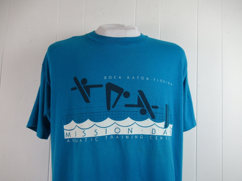 1980s t shirt size XL Aquatic training Center vintage clothing NOS Boca Raton travel t shirt Vintage t shirt Florida t shirt