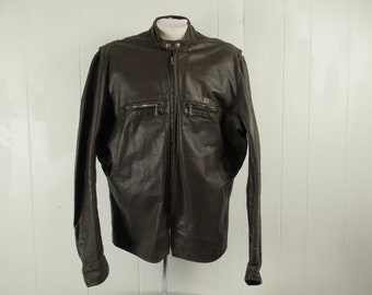 Vintage jacket, size 48, motorcycle jacket, 1960s jacket, Brooks leather, cafe racer, biker jacket, vintage clothing, size XL