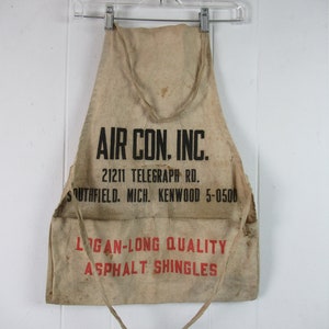 Vintage apron, 1950s apron, work apron, advertising apron, vintage workwear, vintage clothing