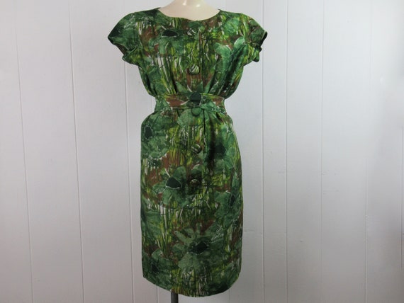 Vintage dress, 1960s dress, green dress, mod dres… - image 1