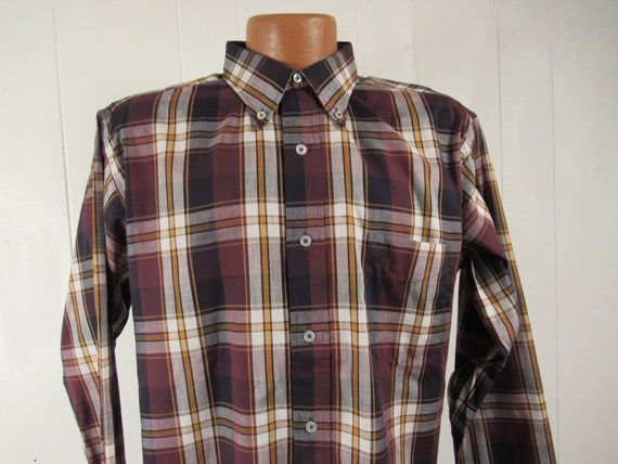 Vintage shirt, L, Madras plaid shirt, 1960s shirt… - image 2