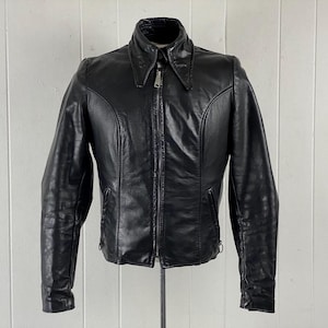 Vintage motorcycle jacket, size 32, motorcycle jacket, black leather jacket, Brooks Detroit, cafe racer, biker jacket, vintage clothing