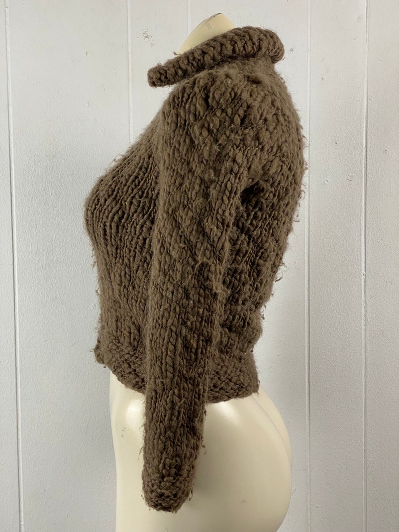 Vintage cardigan, size small, 1950s cardigan, hand knit sweater, fluffy nubby sweater, 50s sweater, vintage clothing image 5