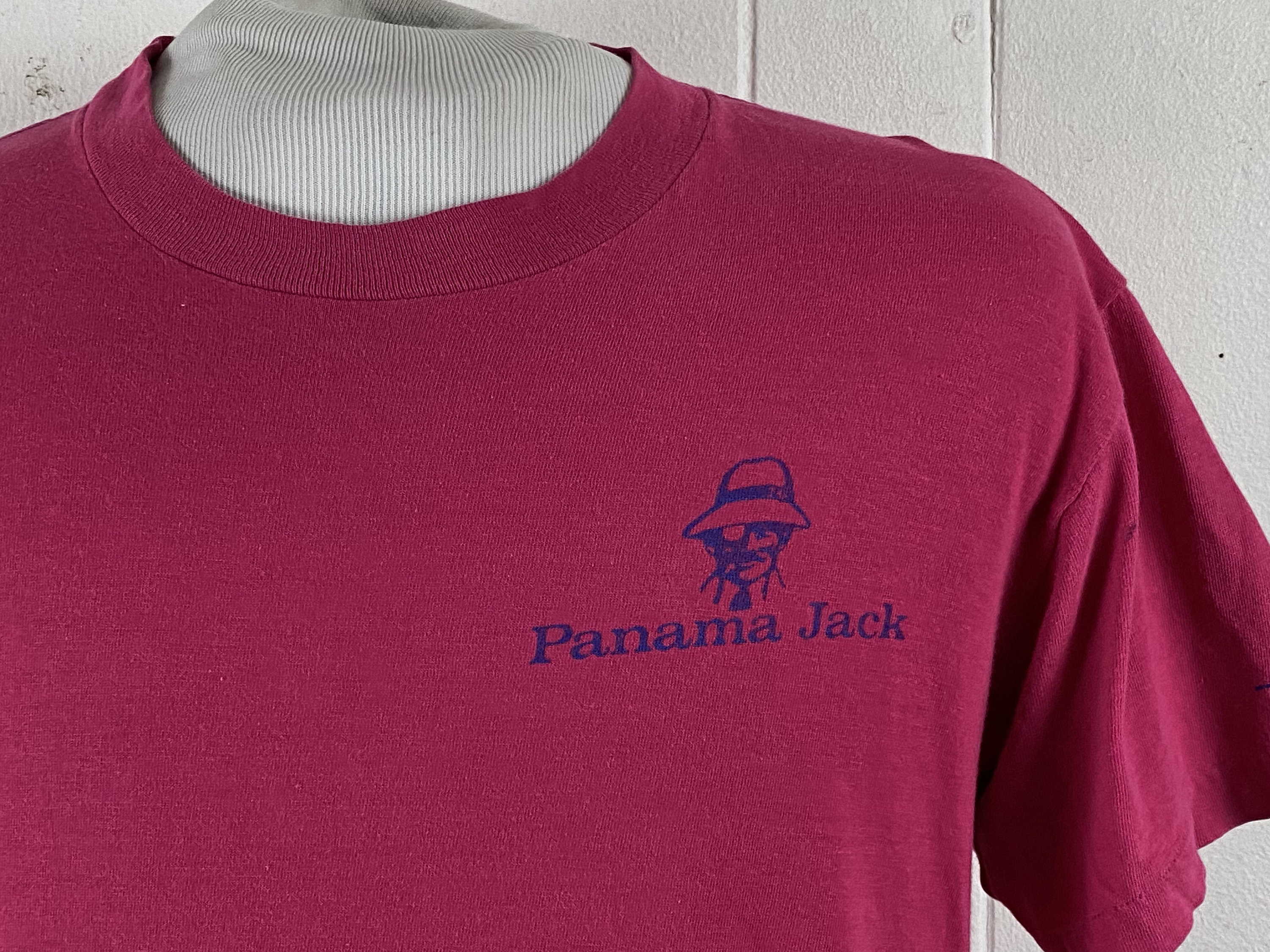 80s　USA製　PANAMA JACK　ビンテージ　Tシャツ　菫　金　色彩美 80s USA製 PANAMA JACK ビンテージ Tシャツ 菫 金 色彩美