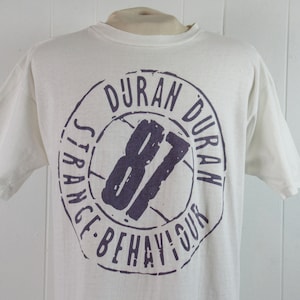 Vintage t shirt, Duran Duran t shirt, 1980s t shirt, long t shirt, concert tour shirt, new wave, rock t shirt, vintage clothing, size large