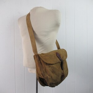 Vintage-Tasche, 1910er Jahre Tasche, Umhängetasche, Vintage Creel, Jagdtasche, Angeltasche, Canvas-Tasche, Vintage-Jagd, Vintage-Kleidung