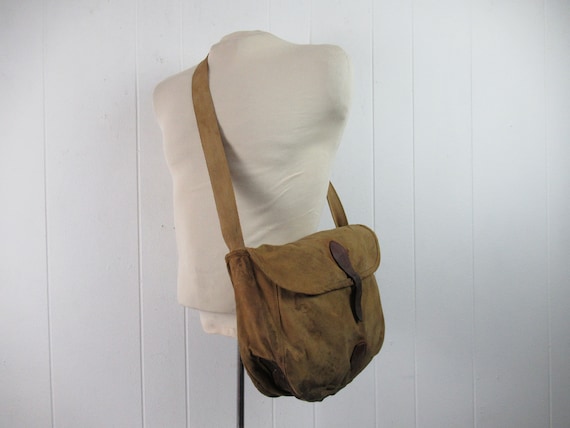 Vintage Bag, 1910s Bag, Shoulder Bag, Vintage Creel, Hunting Bag, Fishing  Bag, Canvas Bag, Vintage Hunting, Vintage Clothing 