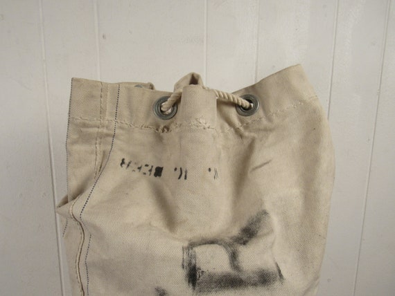 Vintage bag, duffel bag, canvas bag, U.S.N. duffe… - image 2