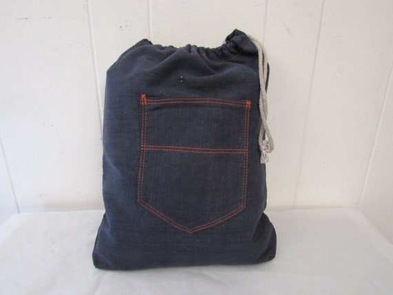 Vintage bag, denim bag, vintage tote, 1960s bag, … - image 1