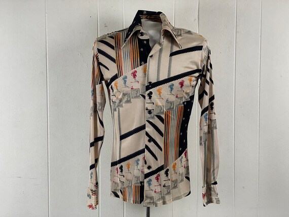 Vintage shirt, size small, disco shirt, 1970s shi… - image 7