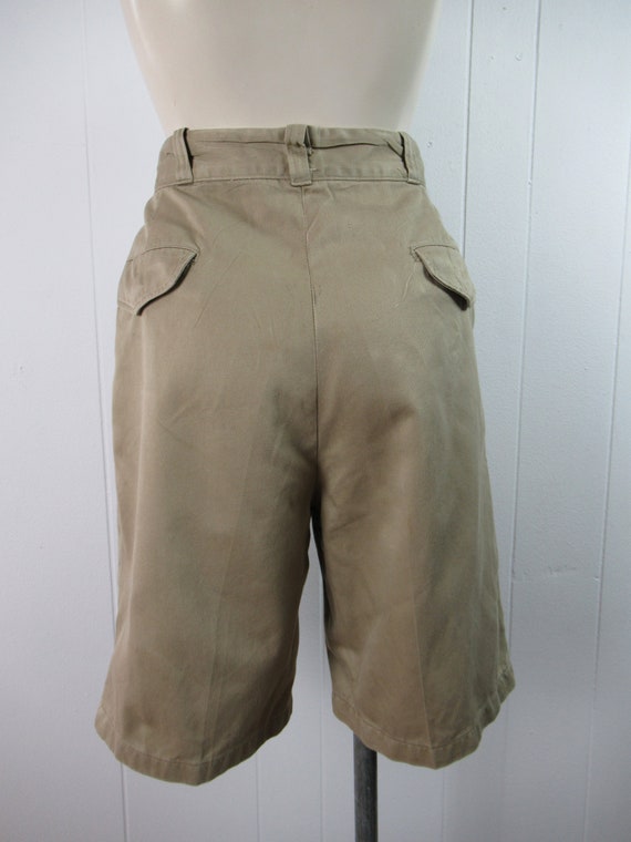 Vintage shorts, 1950s shorts, khaki cotton shorts… - image 5