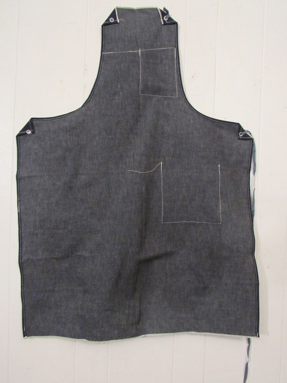 Vintage Apron, 1950s Apron, Denim Apron, Vintage Workwear, Work