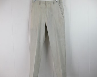 Vintage pants, 1960s pants, pinstripe pants, white pants, mod pants, Saks Fifth Avenue, vintage clothing, size 30.5 x 28