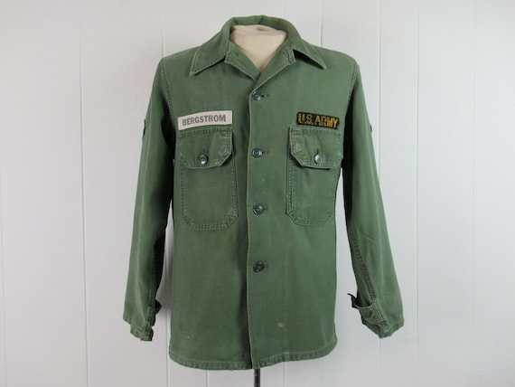 Vintage shirt, 1960s shirt, Army shirt, cotton shi