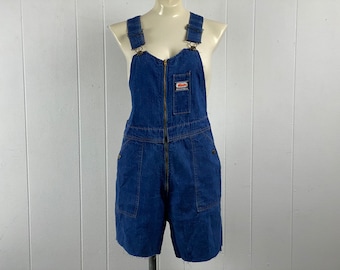 Vintage jumper, size medium, 1970s jumpsuit, denim romper, shorts overalls, Oshkosh Bgosh overalls, vintage playsuit, vintage clothing